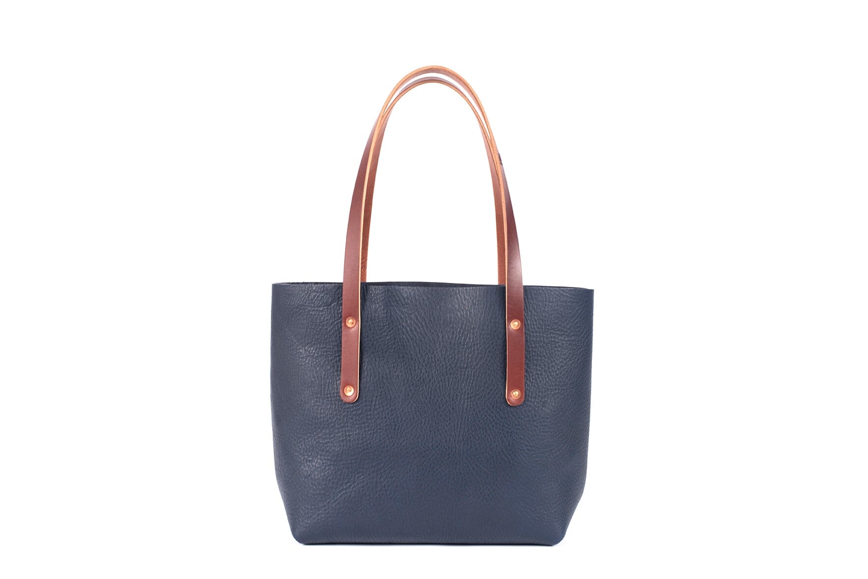 AVERY LEATHER TOTE BAG - SMALL - NAVY