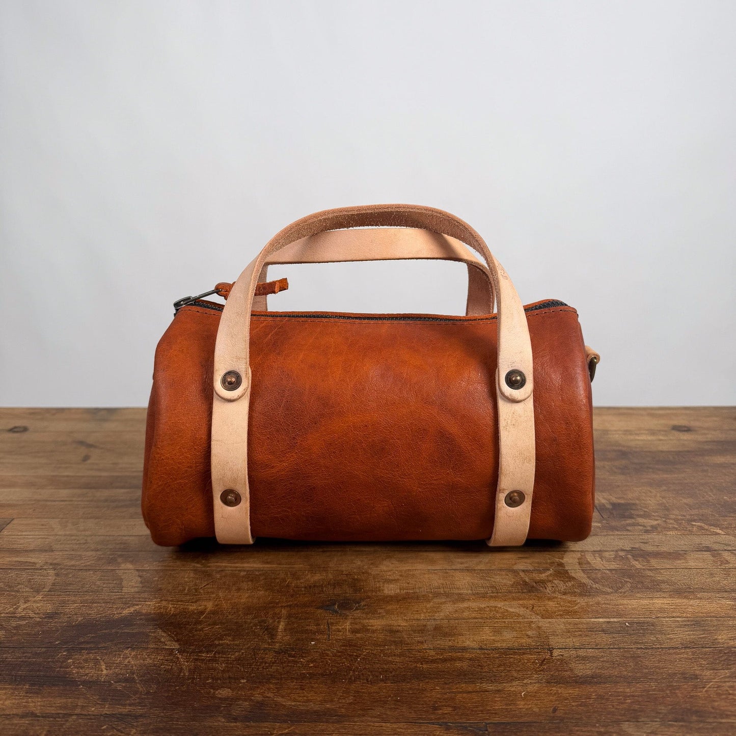 JANE LEATHER CROSSBODY - SMALL - TANGERINE BISON - NATURAL STRAPS - NEARLY PERFECT - IN STOCK