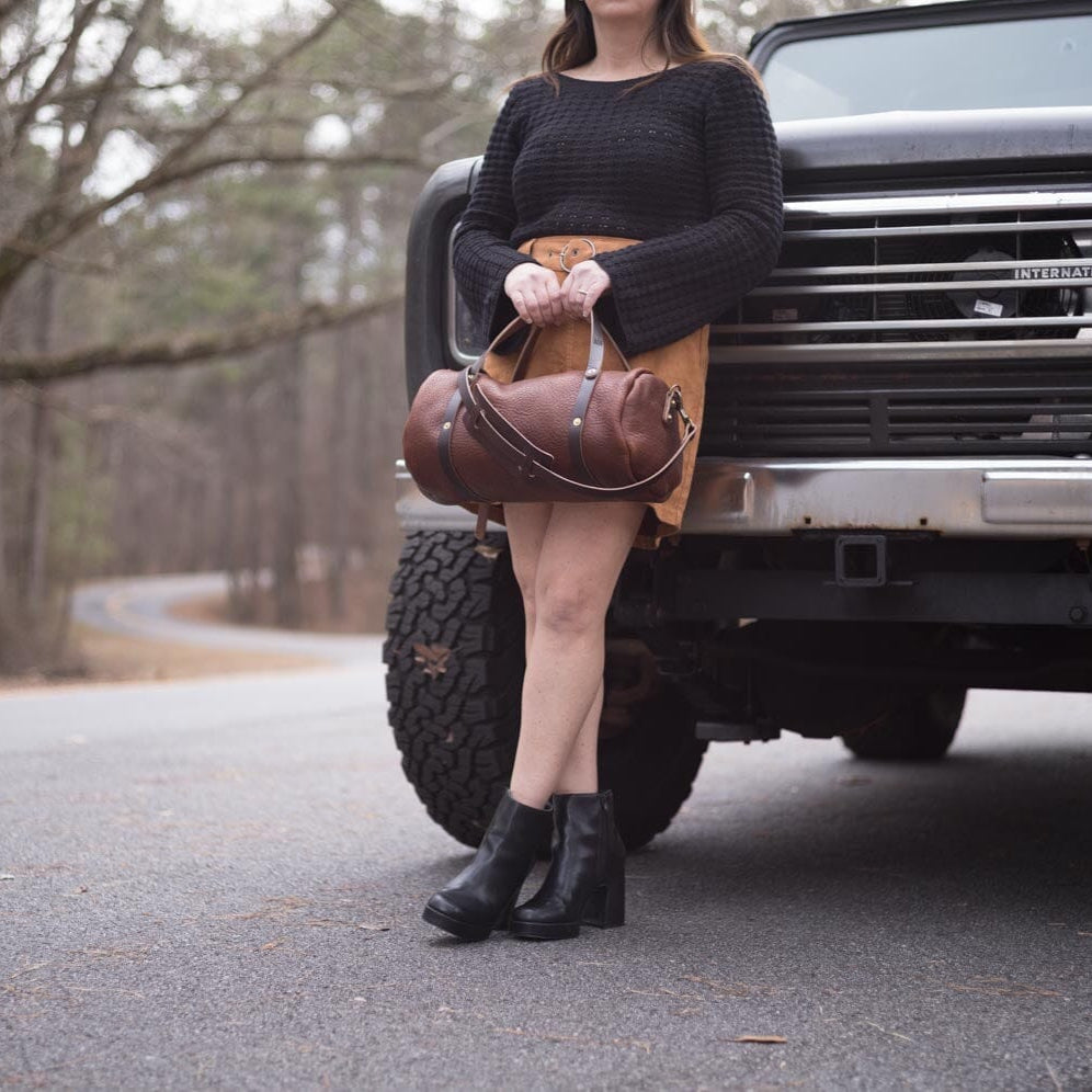 JANE LEATHER CROSSBODY - LARGE - BLACK BISON