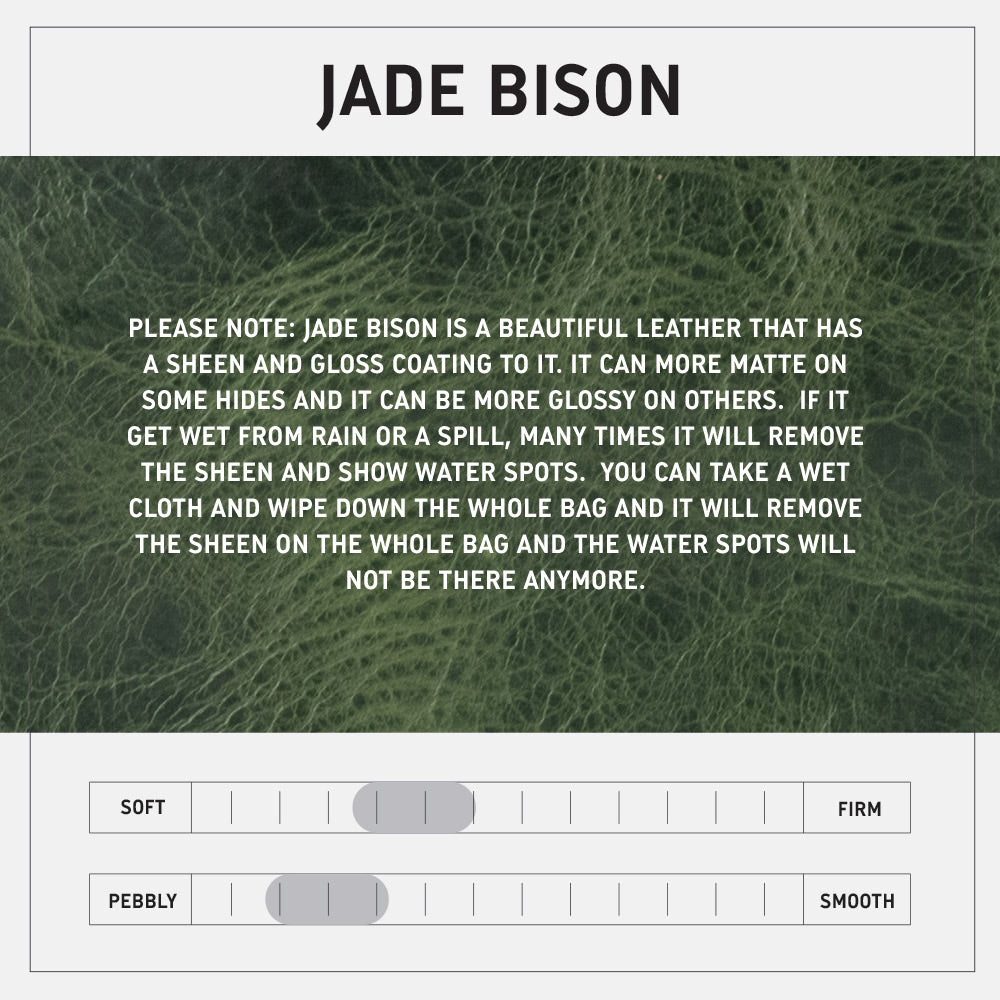 LEATHER BUCKET BAG - SMALL - JADE BISON