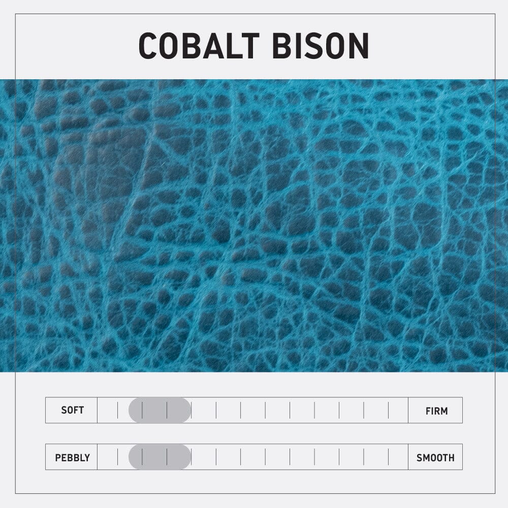 ABBY LEATHER BUCKET BAG - COBALT BISON