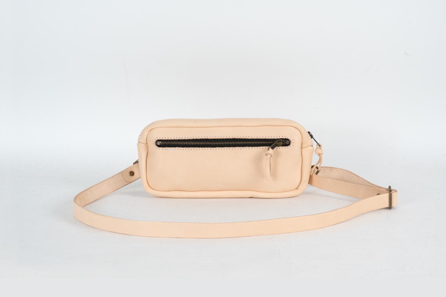 LEATHER FANNY PACK / LEATHER WAIST BAG - DELUXE - NATURAL VEG TAN (READY TO SHIP)