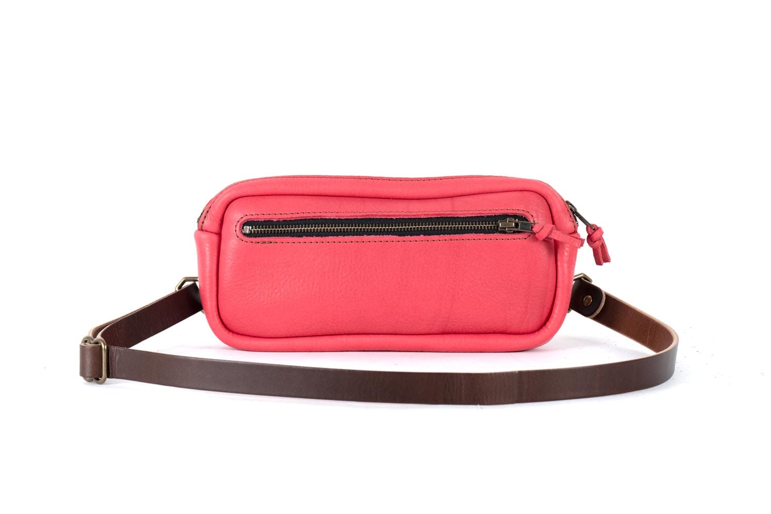 LEATHER FANNY PACK / LEATHER WAIST BAG - DELUXE - PINK