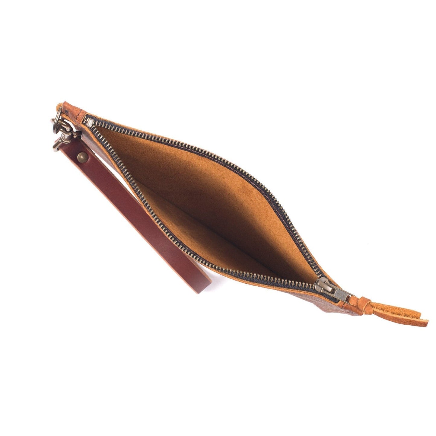 FELICITY ZIPPERED CLUTCH WITH WRISTLET - SMALL - DESERT SUEDE