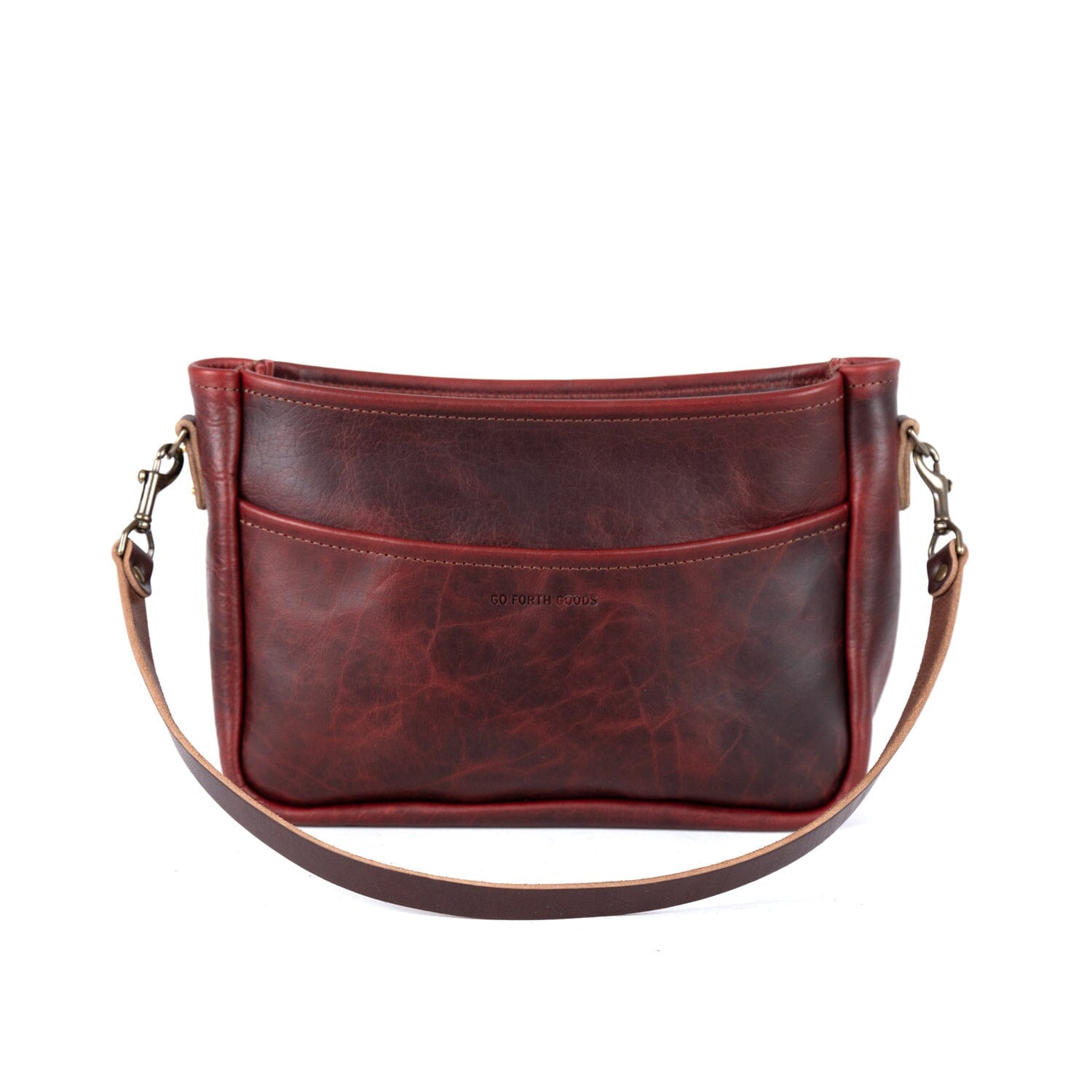 RENNIE LEATHER SHOULDER BAG - LARGE - WINE BISON | MOCHA STRAPS