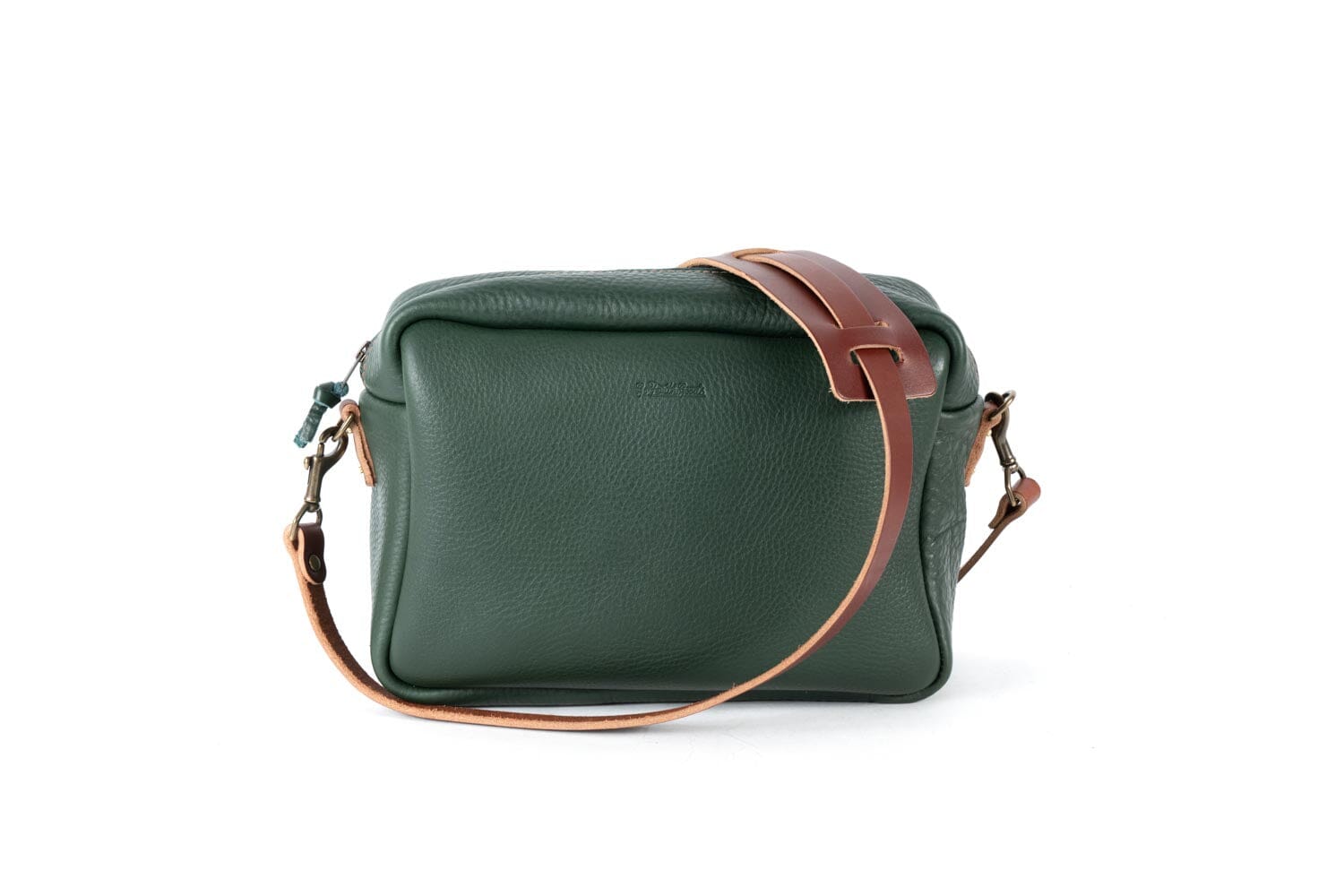 SARAH LEATHER CROSSBODY - LARGE - FOREST GREEN