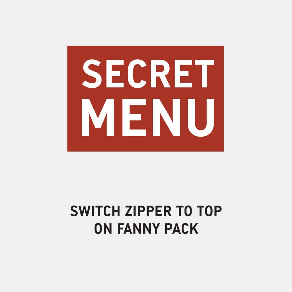 SWITCH ZIPPER TO TOP ON FANNY PACK
