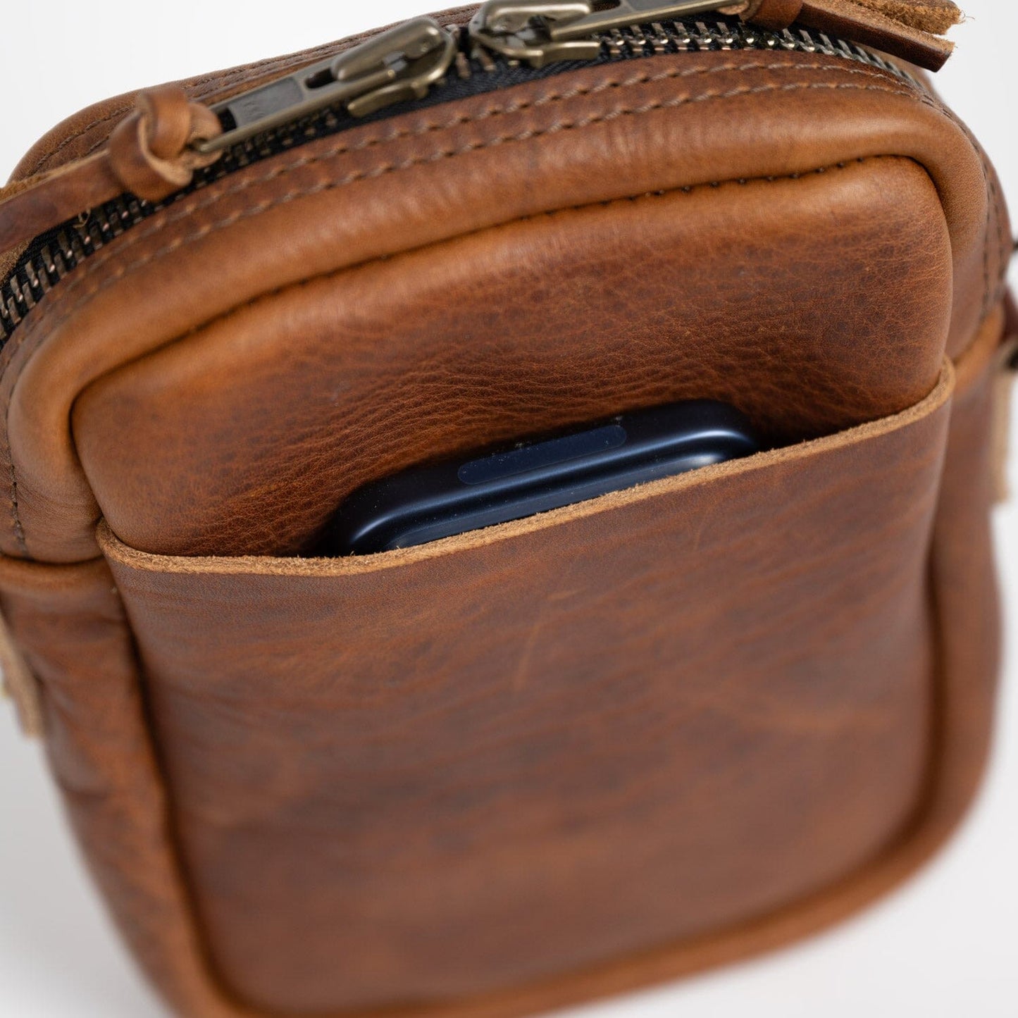 SPENCER LEATHER CROSSBODY - SADDLE - FIRST BAG MADE - IN STOCK