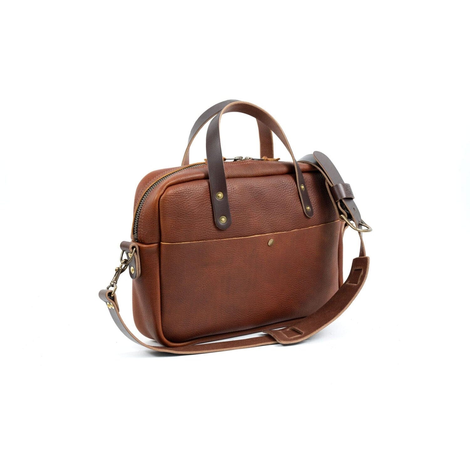 briefcase backpack leather thin Go Forth Goods Martin Thin Leather Briefcase Saddle