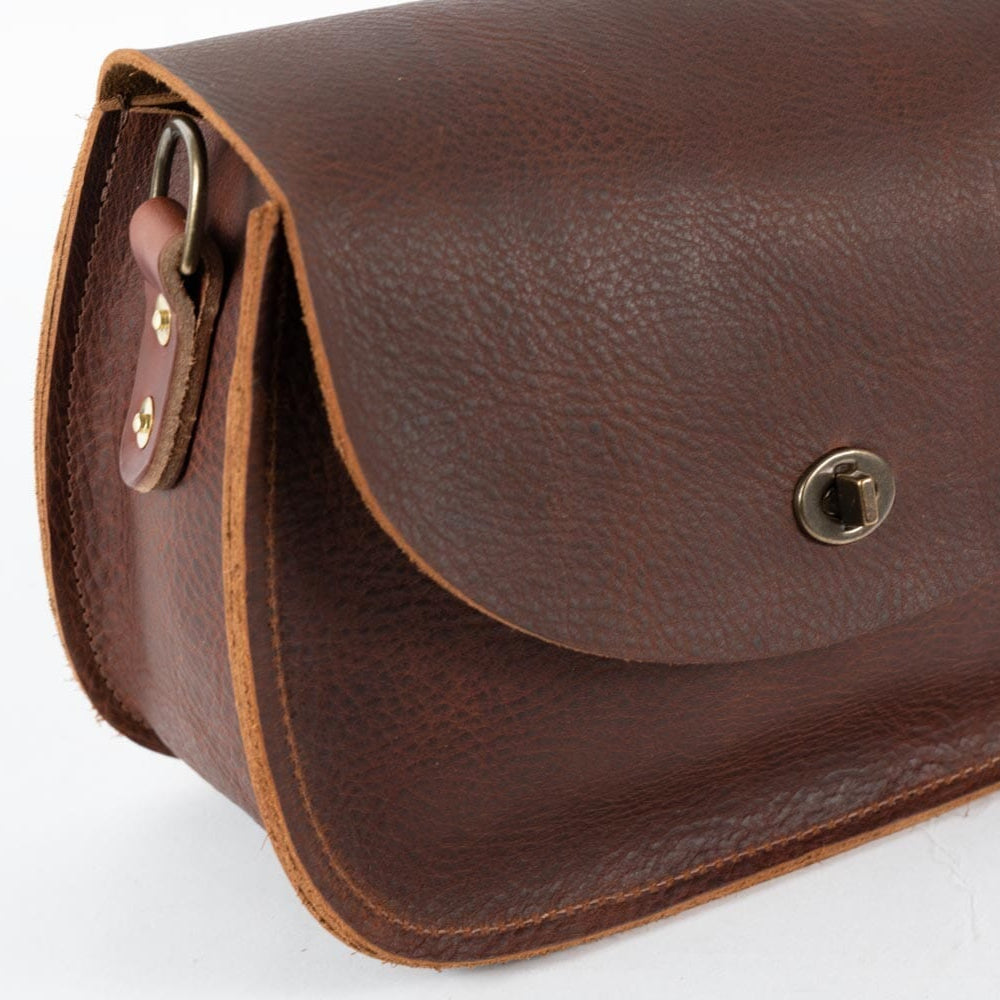 VIVIAN SATCHEL LEATHER CROSSBODY - BLACK BISON