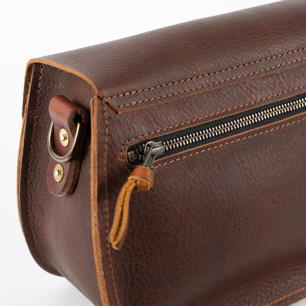 VIVIAN SATCHEL LEATHER CROSSBODY DELUXE - BLACK BISON