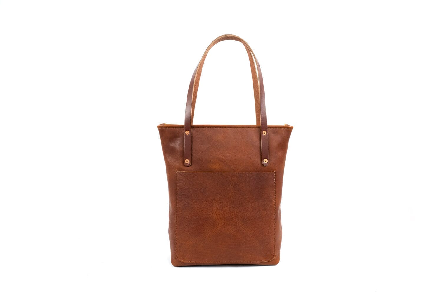 AVERY LEATHER TOTE BAG WITH ZIPPER - SLIM LARGE DELUXE (READY TO SHIP)