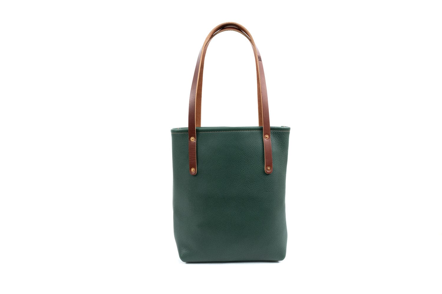 AVERY LEATHER TOTE BAG - SLIM MEDIUM FOREST GREEN (READY TO SHIP)