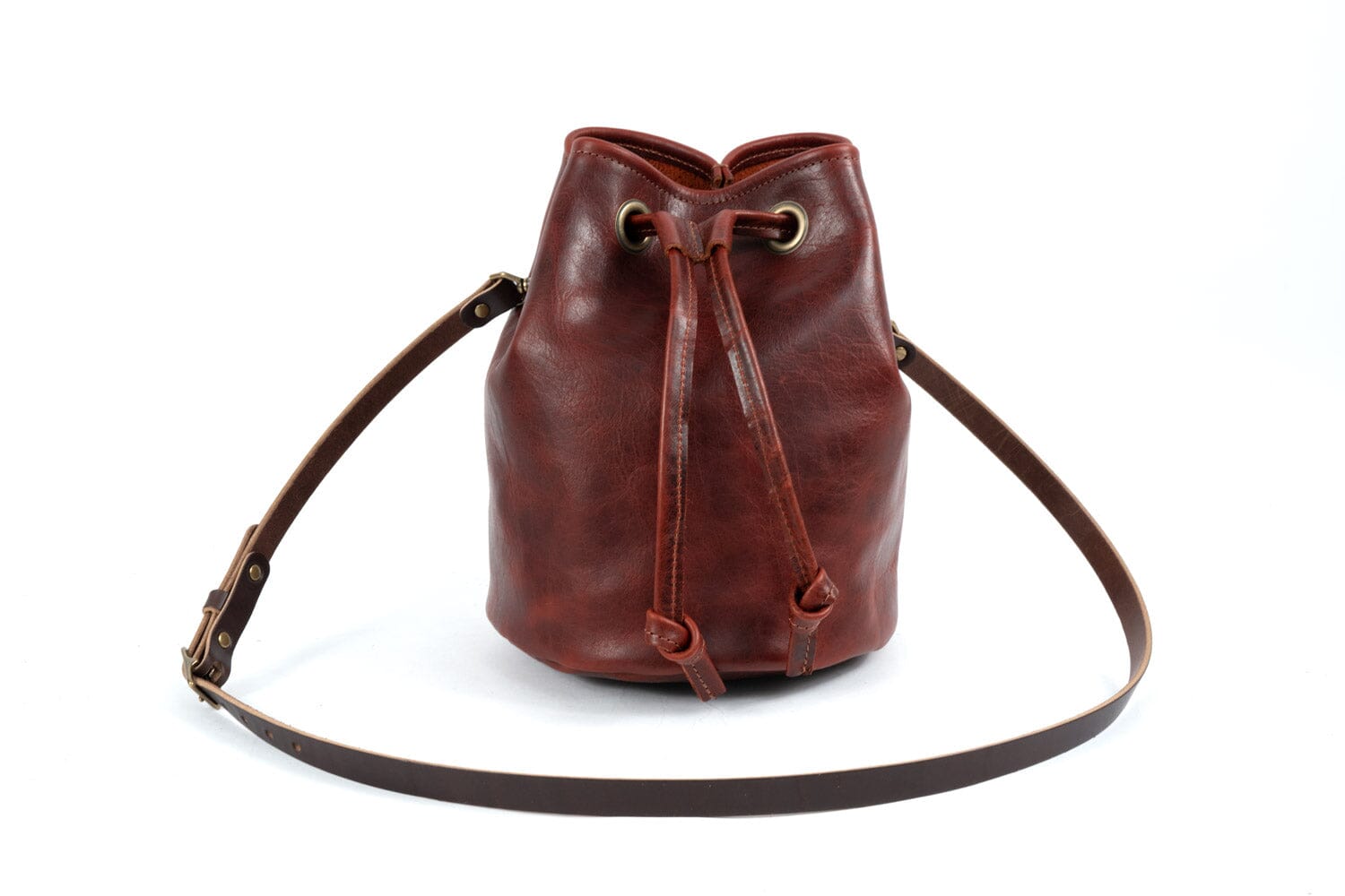 Leather Bucket Bag - Large - Redwood Bison