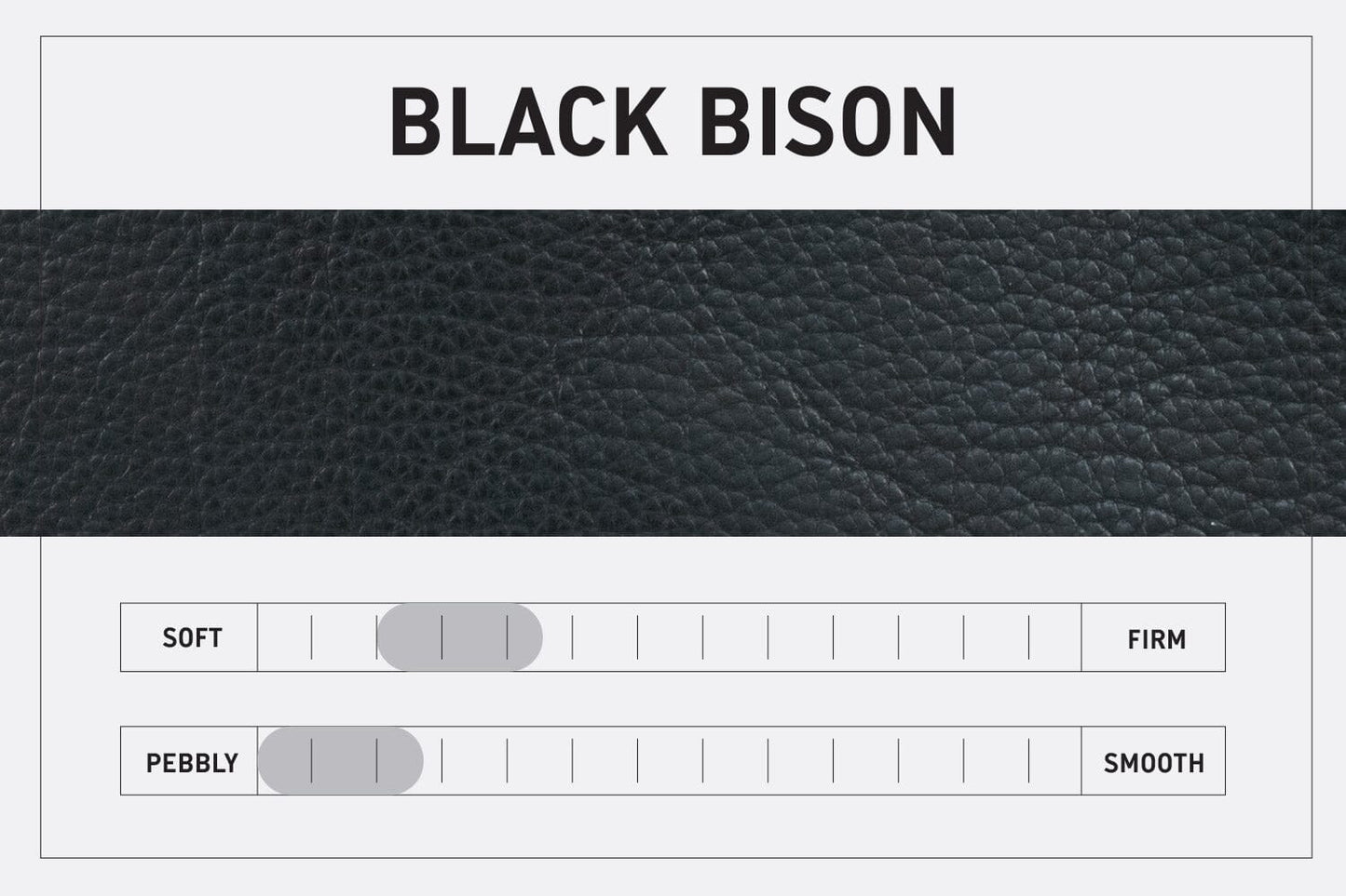 LEATHER TOP ZIPPERED POUCH - SMALL - BLACK BISON