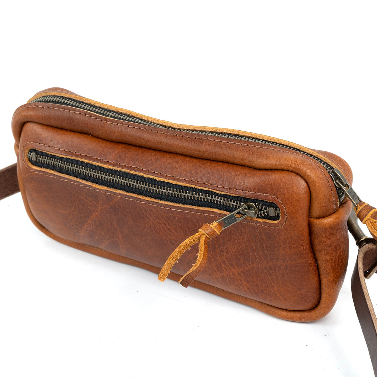LEATHER FANNY PACK / LEATHER WAIST BAG - DELUXE - NAVY