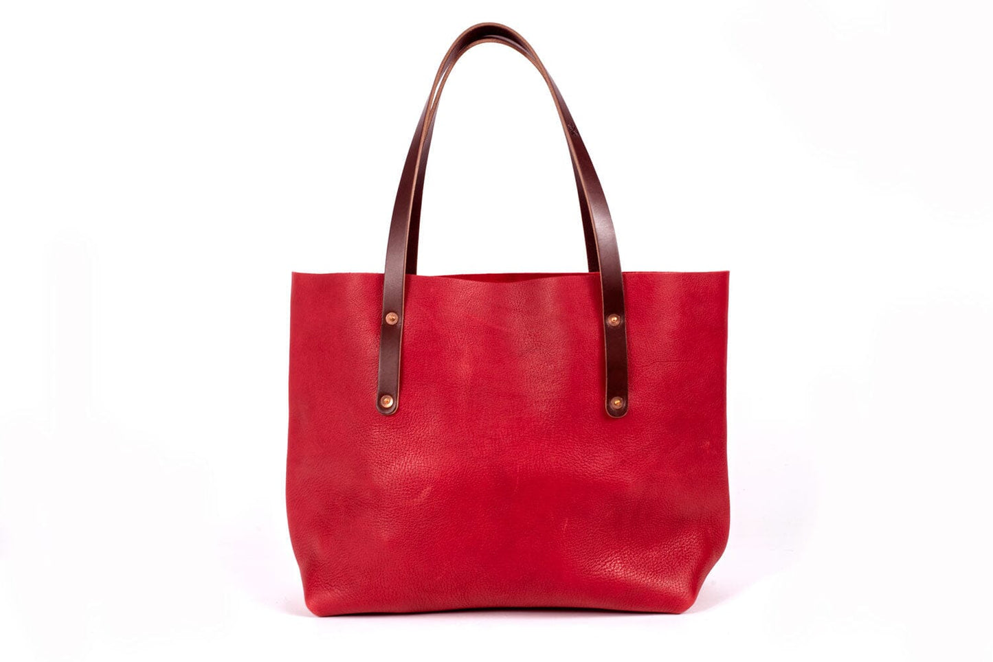 AVERY LEATHER TOTE BAG - LARGE - CRIMSON