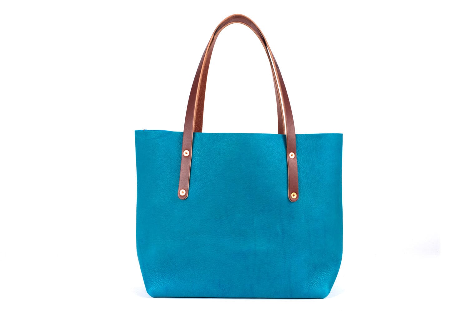 AVERY LEATHER TOTE BAG - LARGE - TURQUOISE