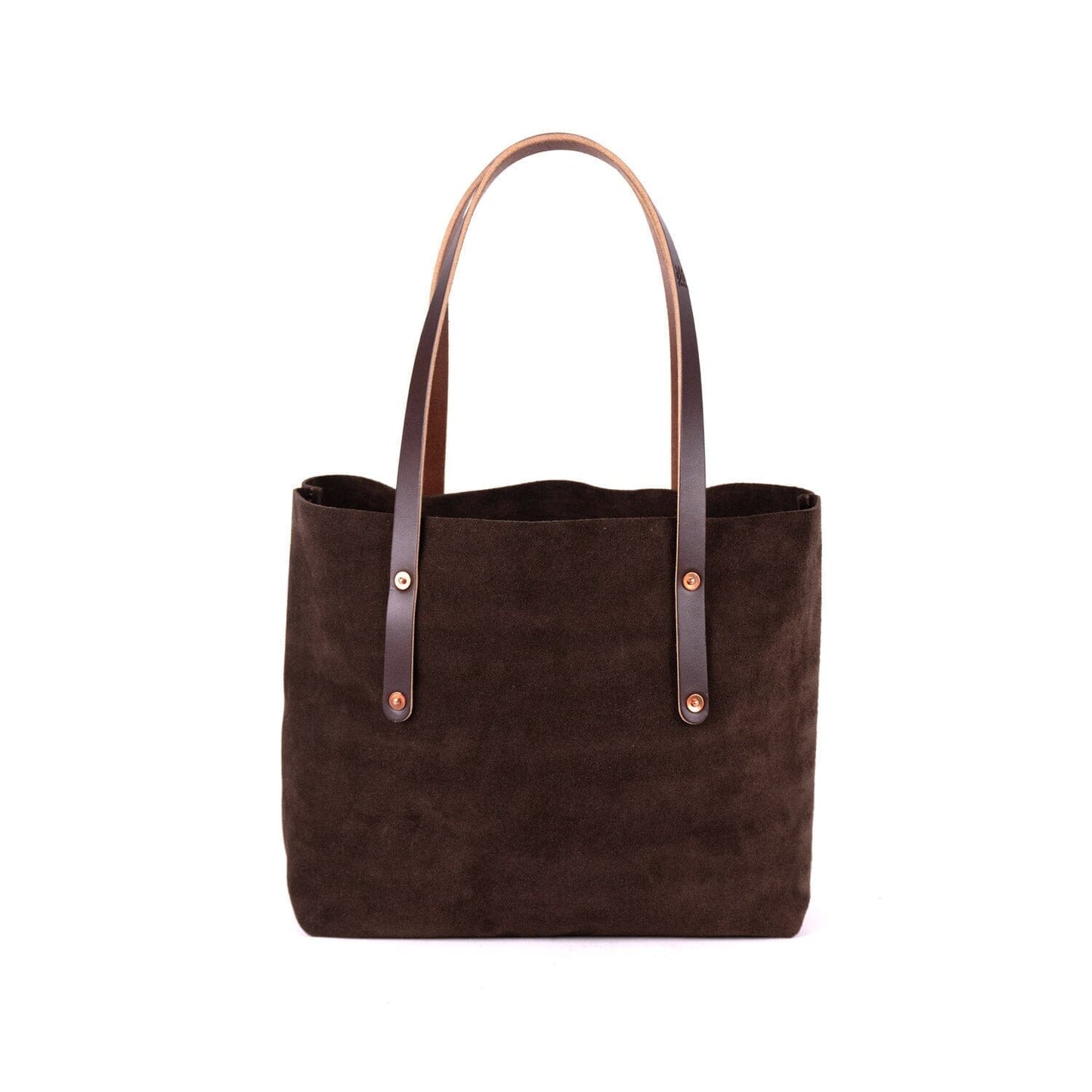 AVERY LEATHER TOTE BAG - LARGE - CHOCOLATE SUEDE