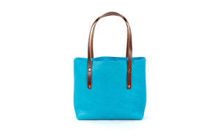 AVERY LEATHER TOTE BAG - SMALL - TURQUOISE
