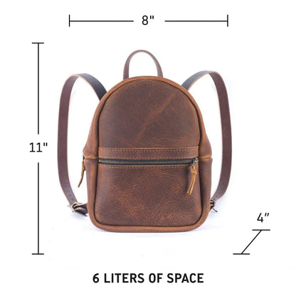 CLASSIC ZIPPERED SMALL LEATHER BACKPACK PURSE – Go Forth Goods ®