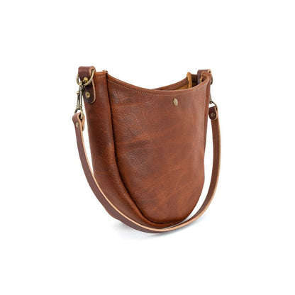 CELESTE LEATHER HOBO BAG - TOBACCO