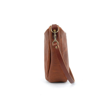 CELESTE LEATHER HOBO BAG - TOBACCO