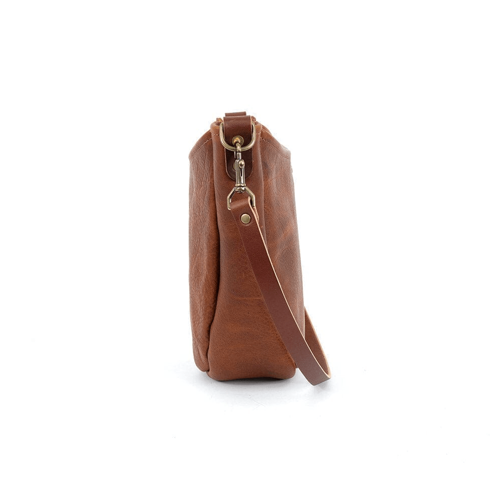 CELESTE LEATHER HOBO BAG - CRIMSON