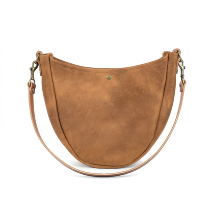 CELESTE LEATHER HOBO BAG - TOBACCO