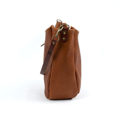 CELESTE LEATHER HOBO BAG - MEDIUM - CHARCOAL BISON