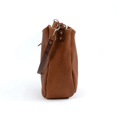 CELESTE LEATHER HOBO BAG - MEDIUM - TOBACCO