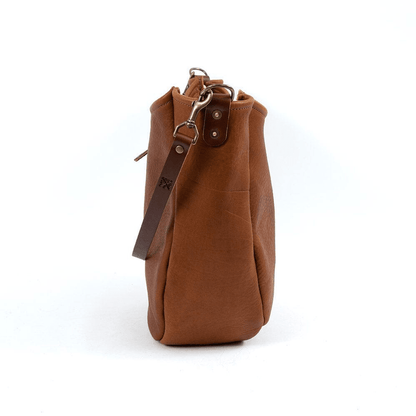 CELESTE LEATHER HOBO BAG - LARGE - RUSTIC PECAN