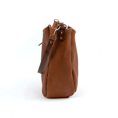 CELESTE LEATHER HOBO BAG - MEDIUM - RUSTIC PECAN