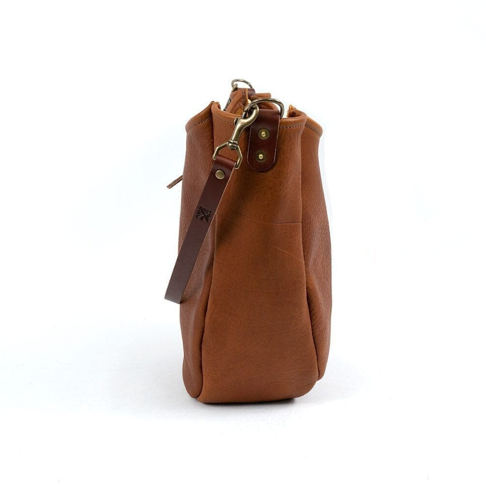 CELESTE LEATHER HOBO BAG - MEDIUM - BLACK BISON