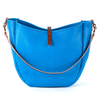 CELESTE LEATHER HOBO BAG - LARGE - OCEAN BLUE