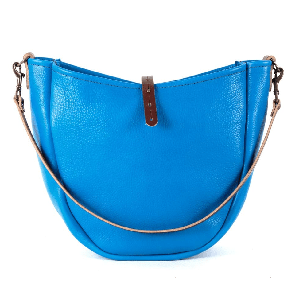 CELESTE LEATHER HOBO BAG - MEDIUM - OCEAN BLUE