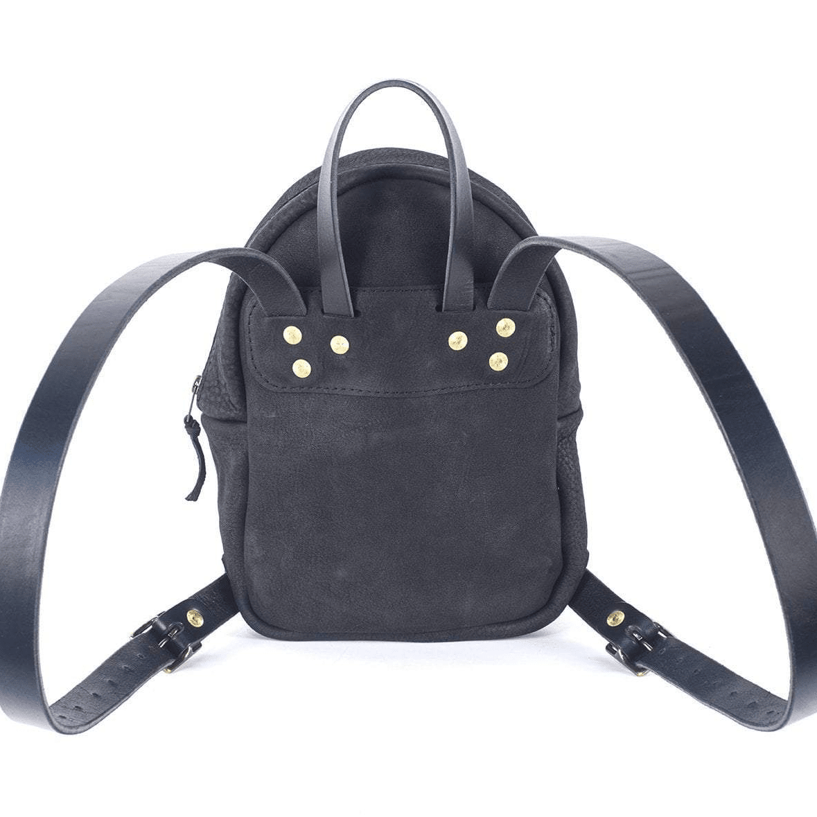 black leather backpack purse zipper CLASSIC ZIPPERED SMALL LEATHER BACKPACK PURSE – Go Forth Goods ®