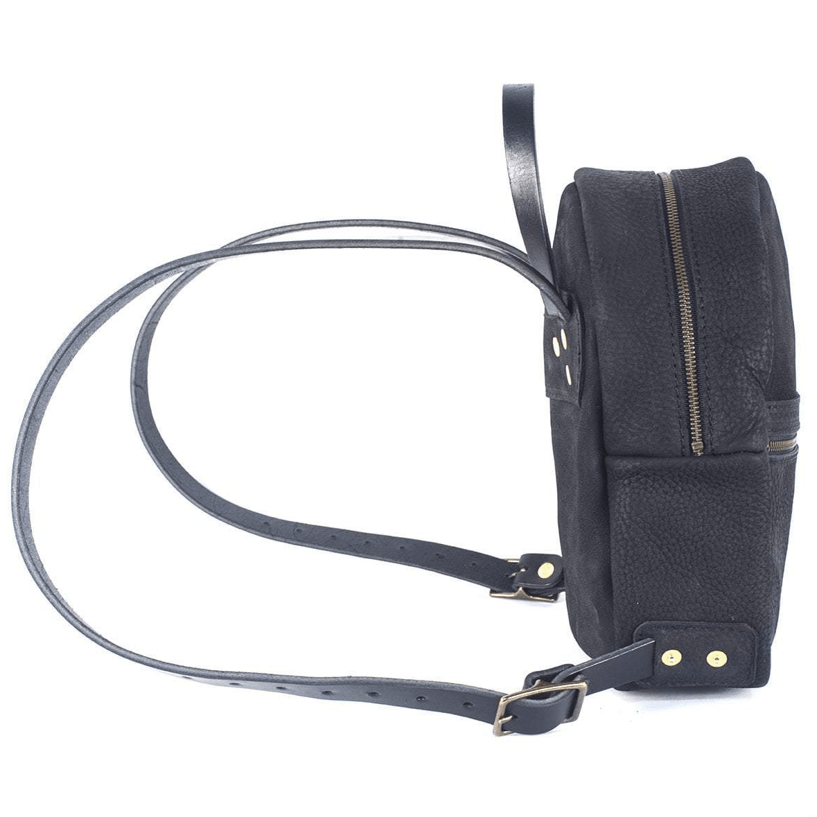 black leather mini backpacks CLASSIC ZIPPERED SMALL LEATHER BACKPACK PURSE – Go Forth Goods ®