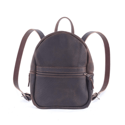 CLASSIC ZIPPERED SMALL LEATHER BACKPACK PURSE