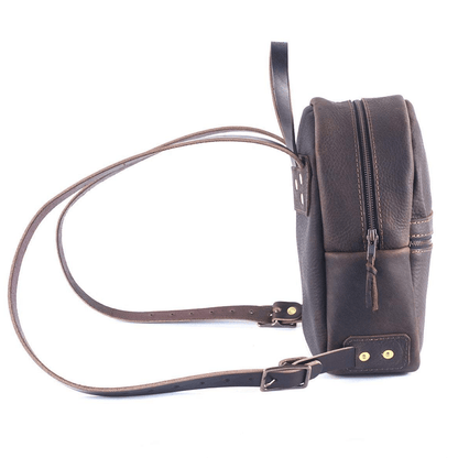 CLASSIC ZIPPERED SMALL LEATHER BACKPACK PURSE