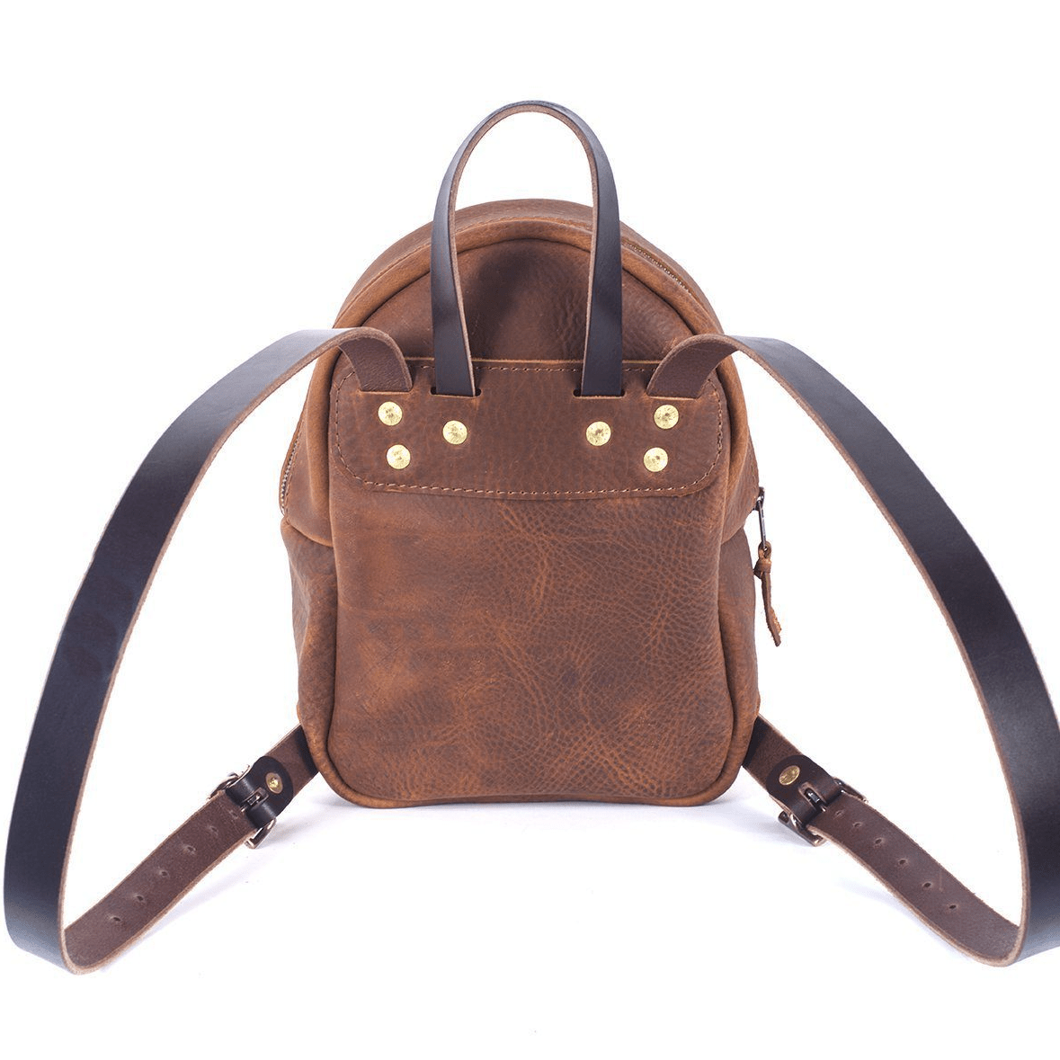 CLASSIC ZIPPERED SMALL LEATHER BACKPACK PURSE
