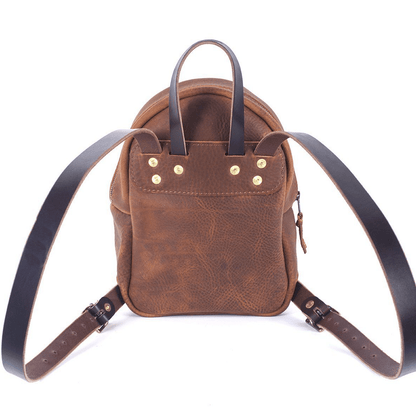 CLASSIC ZIPPERED SMALL LEATHER BACKPACK PURSE