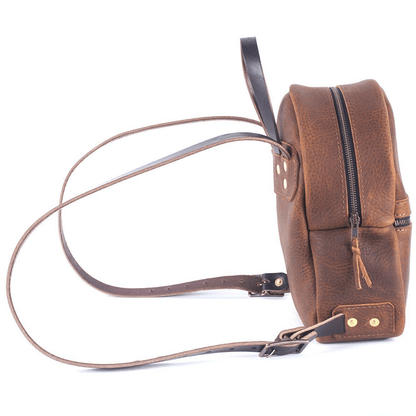 CLASSIC ZIPPERED SMALL LEATHER BACKPACK PURSE