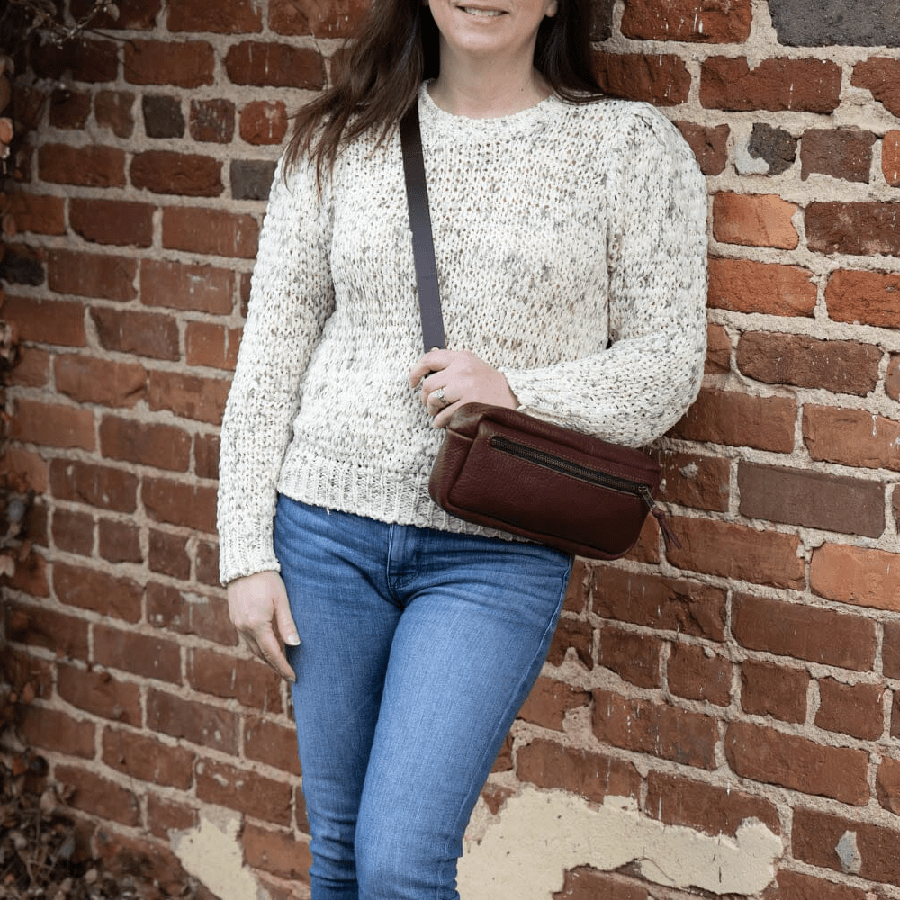 LEATHER FANNY PACK / LEATHER WAIST BAG - MERLOT