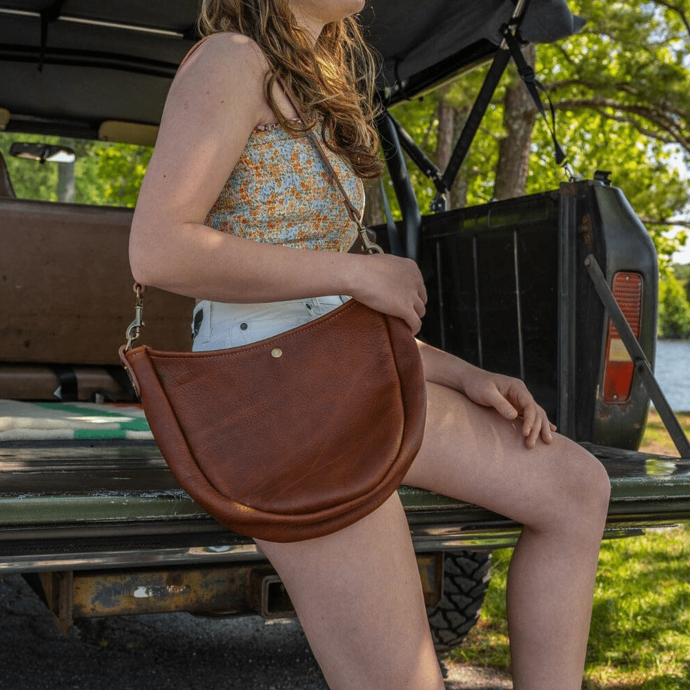 CELESTE LEATHER HOBO BAG - RUSTIC PECAN
