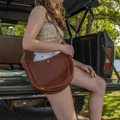 CELESTE LEATHER HOBO BAG - RUSTIC PECAN
