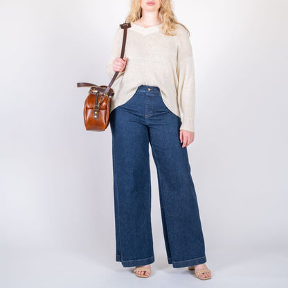 HOFFMAN LEATHER CROSSBODY BAG - CHESTNUT