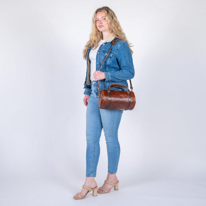 JANE LEATHER CROSSBODY - CHESTNUT