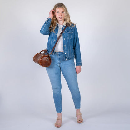 JANE LEATHER CROSSBODY - CHESTNUT