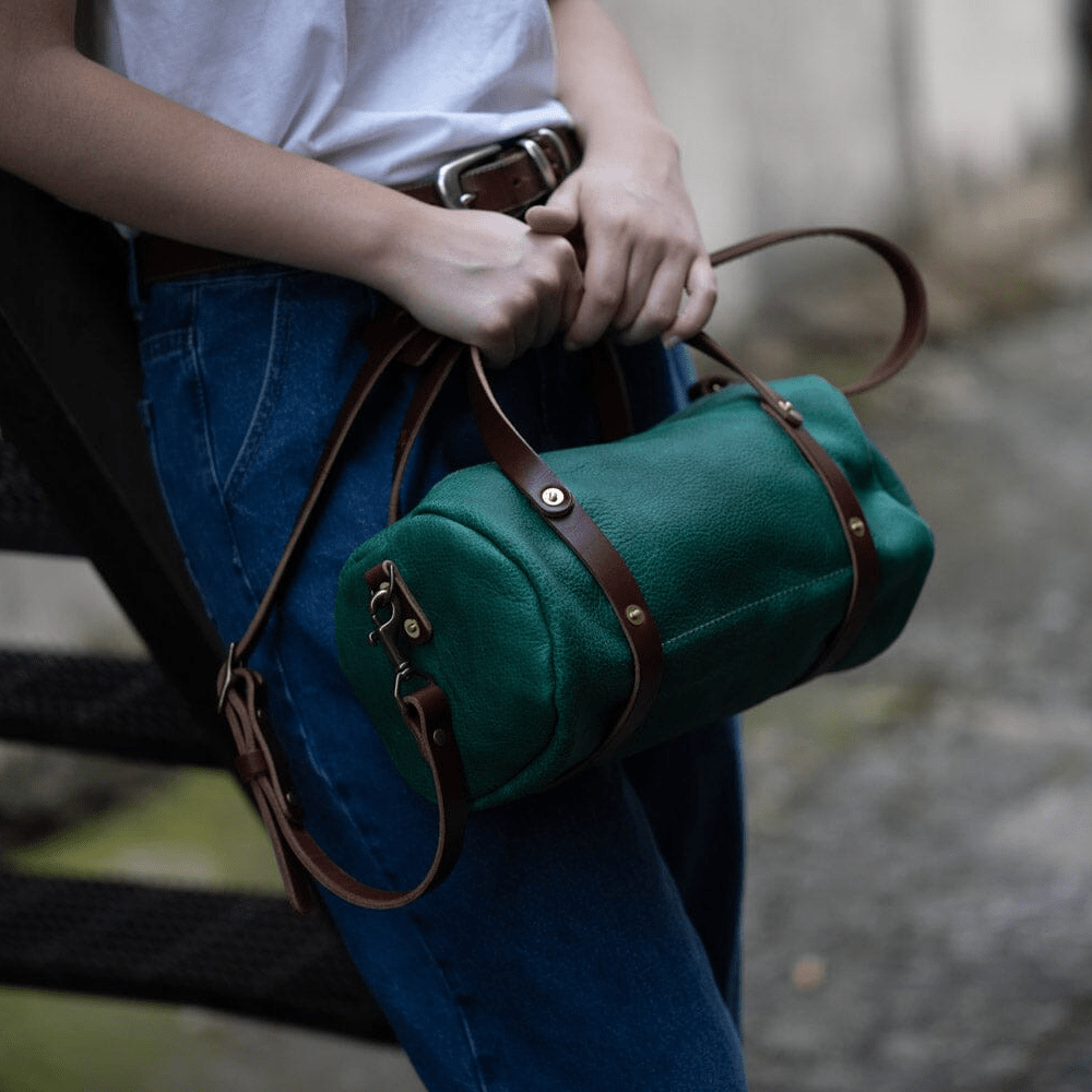 JANE LEATHER CROSSBODY - PINE GREEN BISON